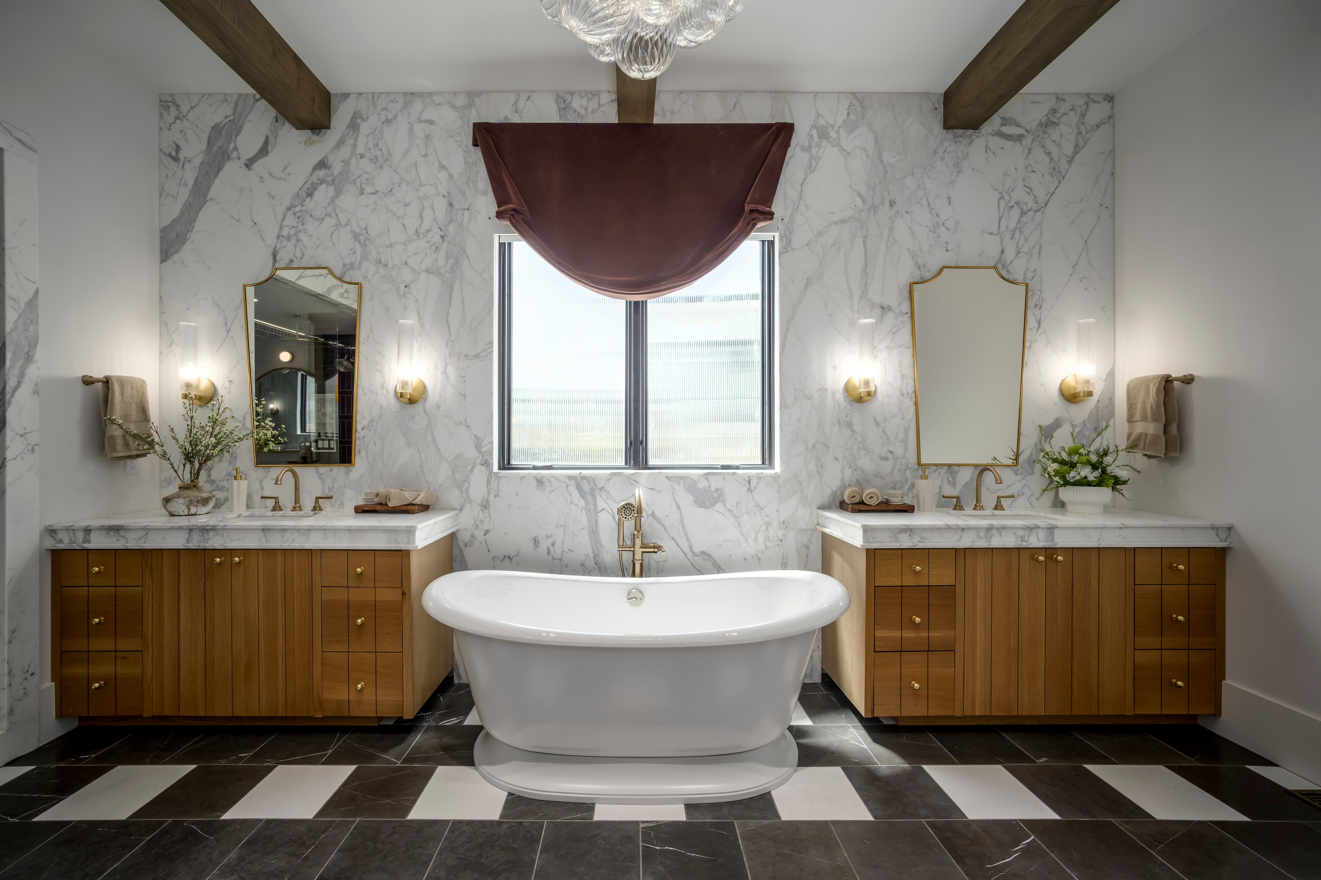 The primary bath in the LivingWell™ concept home by Tri Pointe Homes reflects the home’s emphasis on creating restorative spaces. Natural materials, warm finishes and thoughtful design come together to support a sense of comfort, calm and everyday wellbeing.