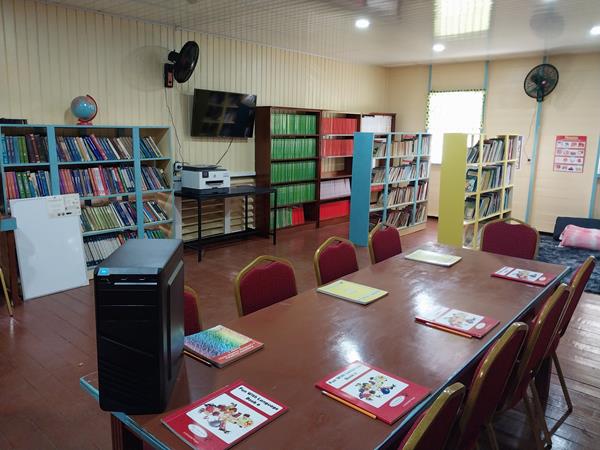 The interior of the completed library.