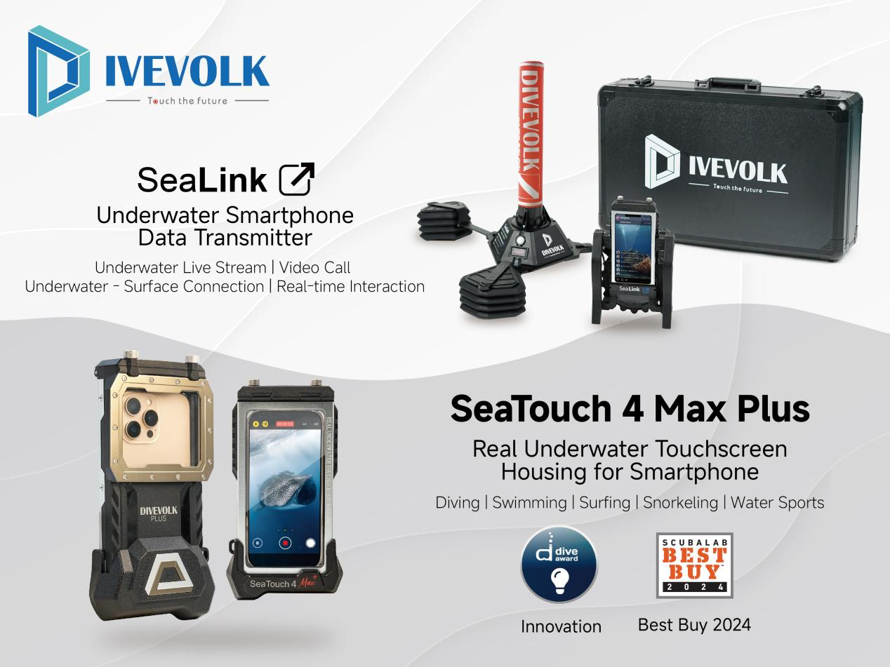 DIVEVOLK SeaLink and SeaTouch 4 Max Plus - Professional underwater touchscreen housing for smartphones