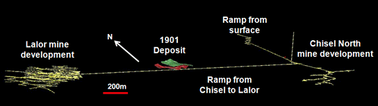 Figure 1: 1901 Deposit Underground Location