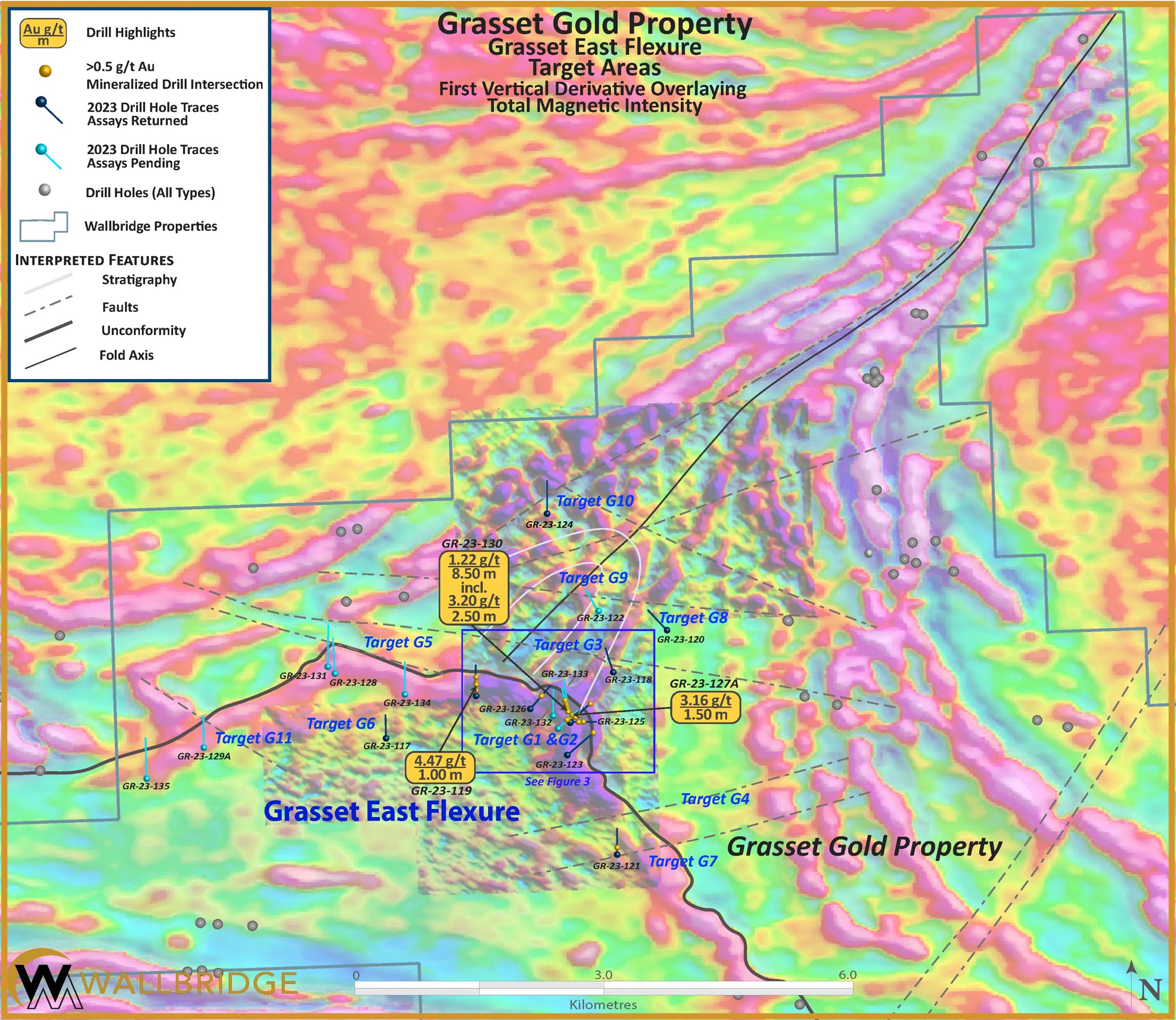 Grasset Gold Property, 2023 Exploration Drill Program, Plan View