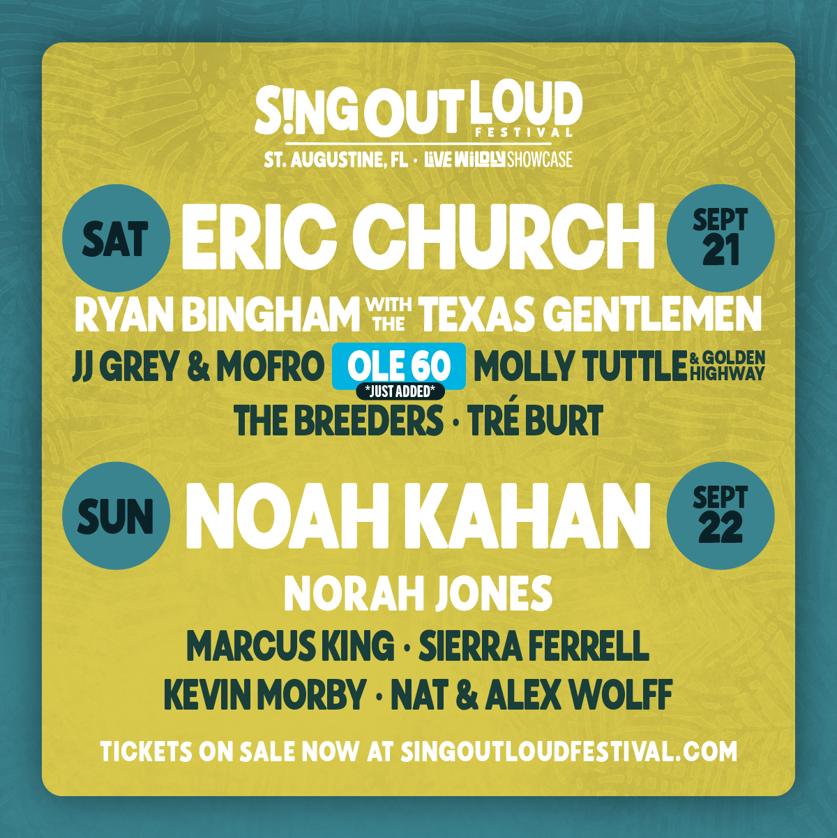 Sing Out Loud Live Wildly SHowcasr Lineup