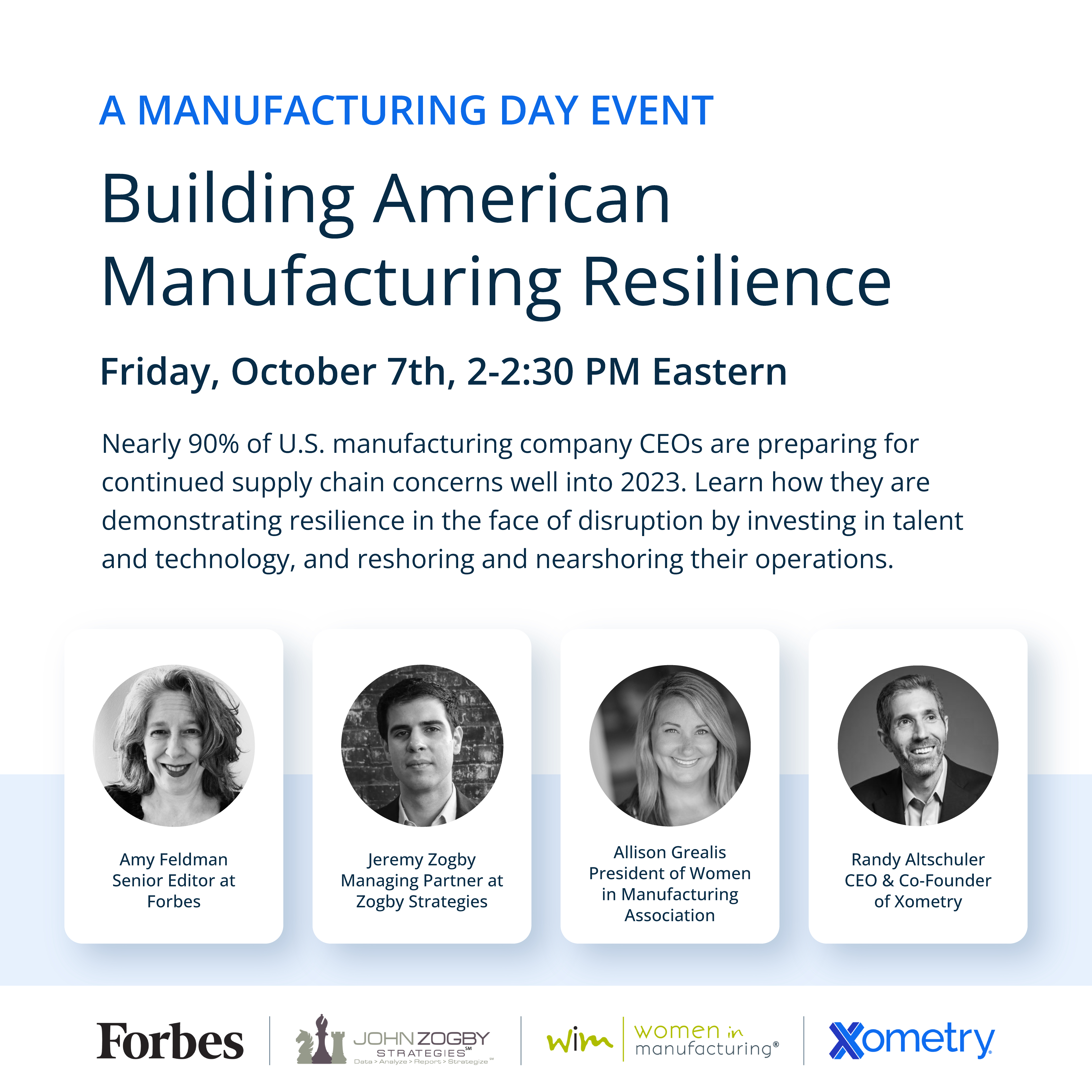 Celebrating Manufacturing Day: Xometry Presents “Building American Manufacturing Resilience” Webcast