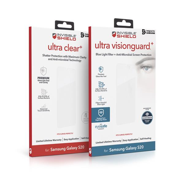 InvisibleShield Ultra Clear+ and Ultra VisionGuard+ for the Samsung Galaxy S20, S20+, and S20 Ultra