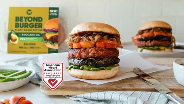 Avocado & Caramelized Onion Beyond Burger_AHA Heart-Check Certified Recipe