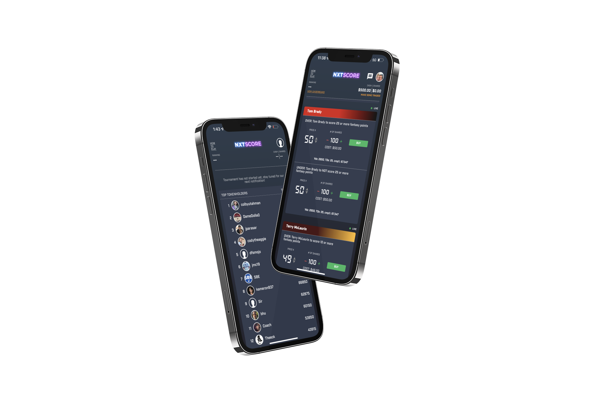 brady props on NXTSCORE