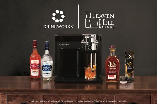Drinkworks Home Bar System Offering Elijah Craig Bourbon and Deep Eddy Vodka Cocktails