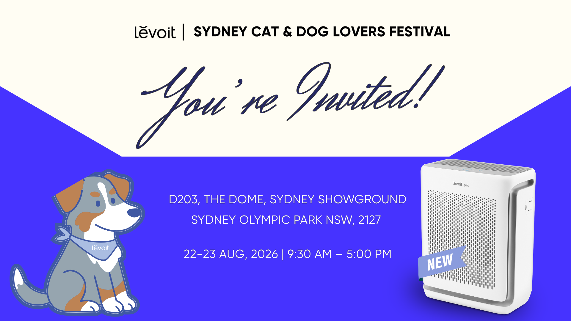Levoit Sydney Cat & Dog Lovers Festival 2026 invitation card