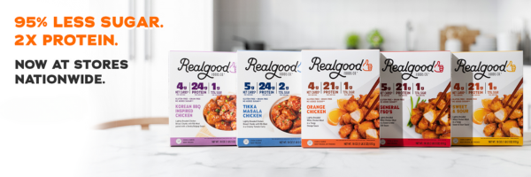 Real Good Foods introduces Global Entrees to 1,200 Publix stores. Their new options have 95% less sugar and twice the protein as other options.