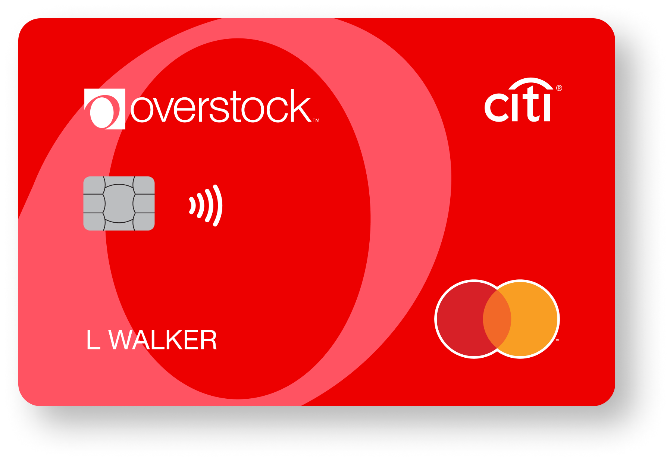 Image of red Overstock™ Mastercard®