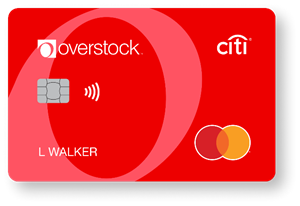 Image of red Overstock™ Mastercard®