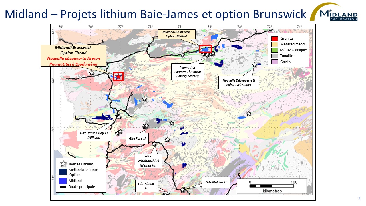 Figure 1 MD-Projets lithium BJ et option Brunswick