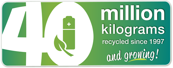 Call2Recycle 40 million kg batteries recycled since 1997