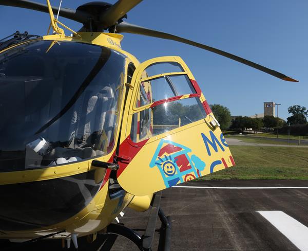 South Texas Blood & Tissue Center helipad welcomes unit from Methodist Hospital