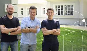 „Tyler“ team from right Ignas Survila,  Tadas Burgaila (Kilo Health founder) & Edvinas Baublys 