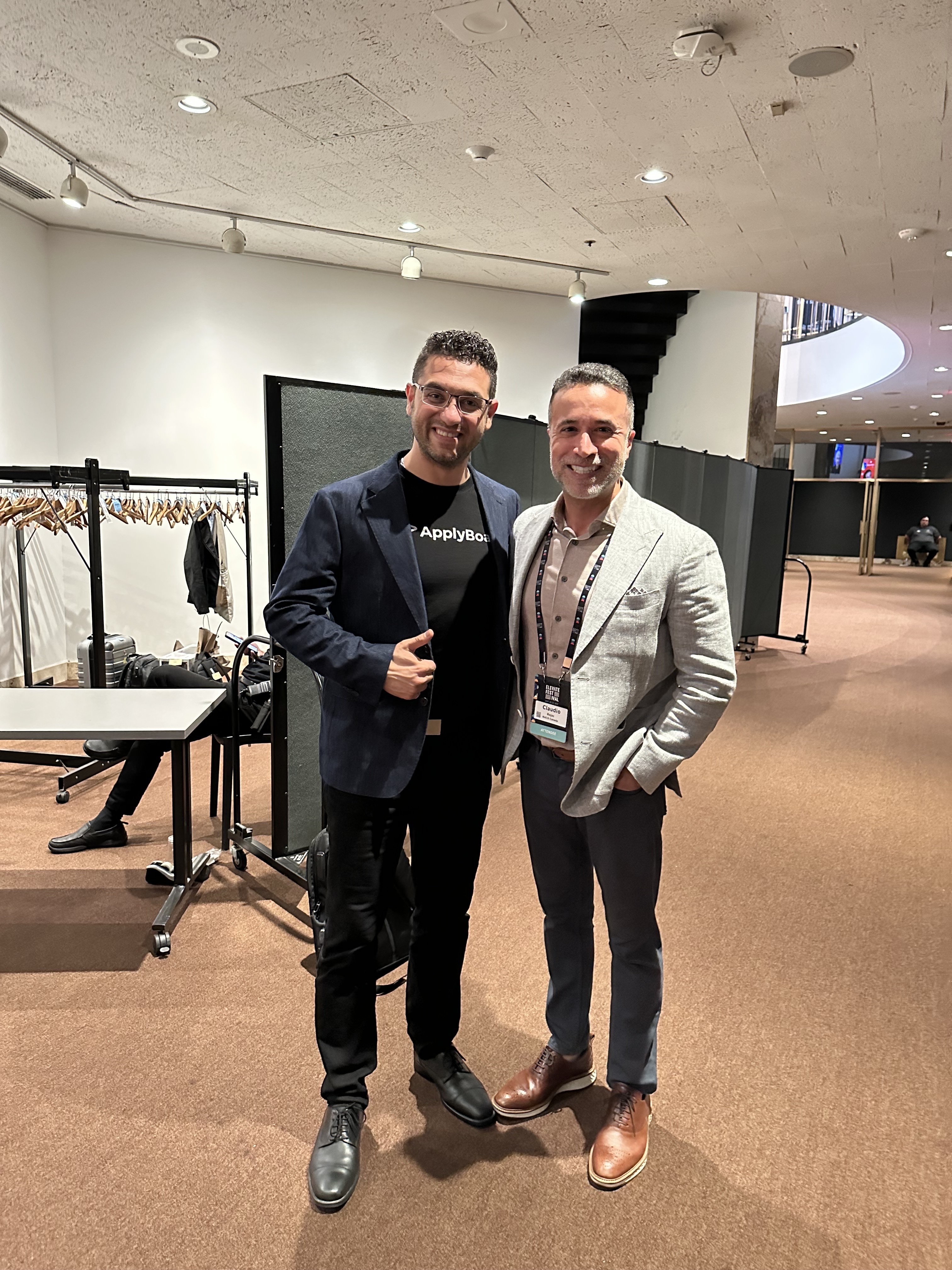 Martin Basiri, Co-Founder of ApplyBoard, a Start-Up Visa Program unicorn company, with Claudio Rojas, CEO of National Angel Capital Organization.