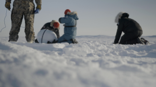Old Dominion University researchers prepare a hole in the Arctic ice for WARM buoys in 2018. The team will be joined by Al Roker and the TODAY Show April 1 and 2. 