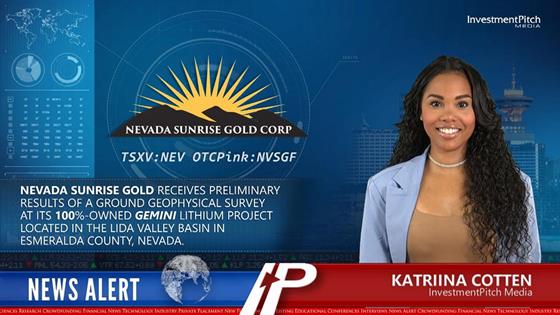 Nevada Sunrise Gold receives preliminary results of a ground geophysical survey at its 100%-owned Gemini Lithium Project located in the Lida Valley basin in Esmeralda County, Nevada.: Nevada Sunrise Gold receives preliminary results of a ground geophysical survey at its 100%-owned Gemini Lithium Project located in the Lida Valley basin in Esmeralda County, Nevada.