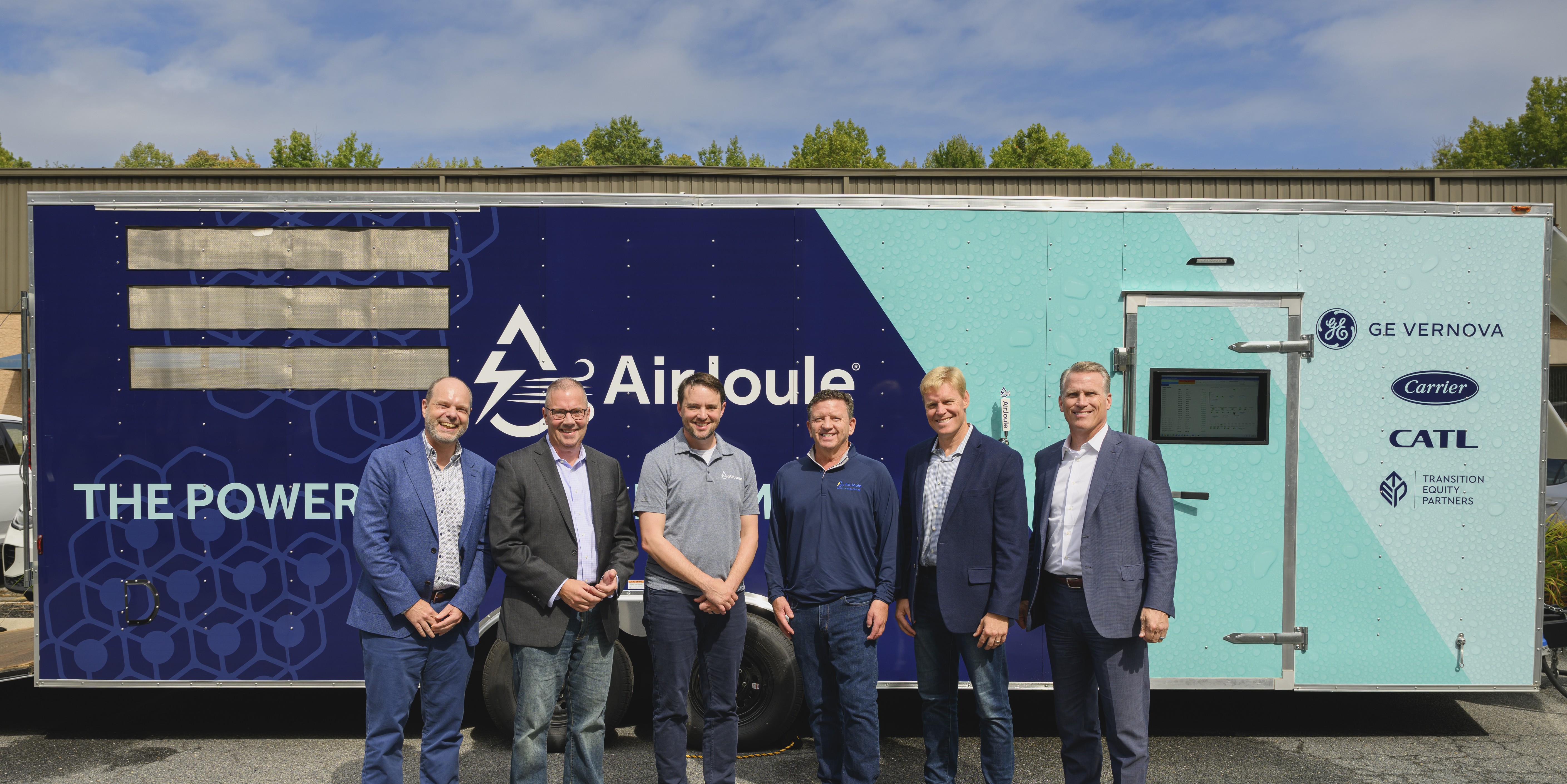 The AirJoule A250™ system is mounted in a 24-ft mobile trailer to ensure seamless delivery and continuous operation on site in Hubbard, Texas. 