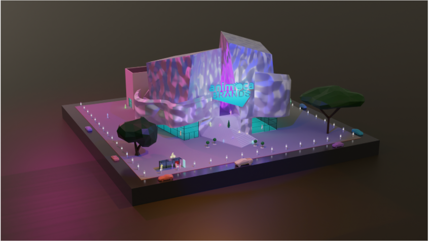 The 'Animoca Concert Hall,' honoring investor Animoca Brands, in the emerging DROPP LAND metaverse