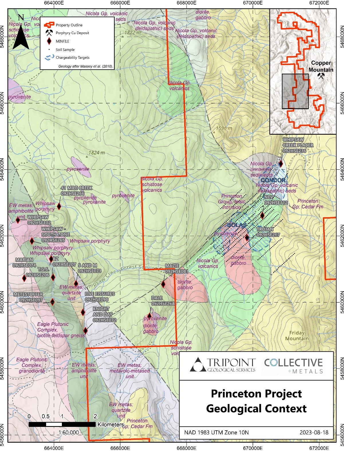 Princeton Project: Trojan – Condor Corridor map locations for samples taken during Phase One