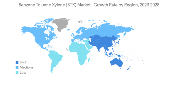 Benzene Toluene Xylene Btx Market Benzene Toluene Xylene B T X Market Growth Rate By Region 2023 2028