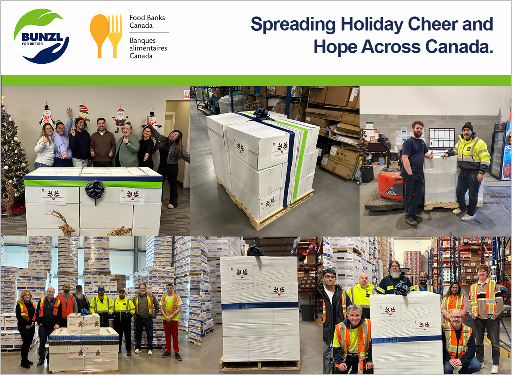 Collage of essential products being delivered