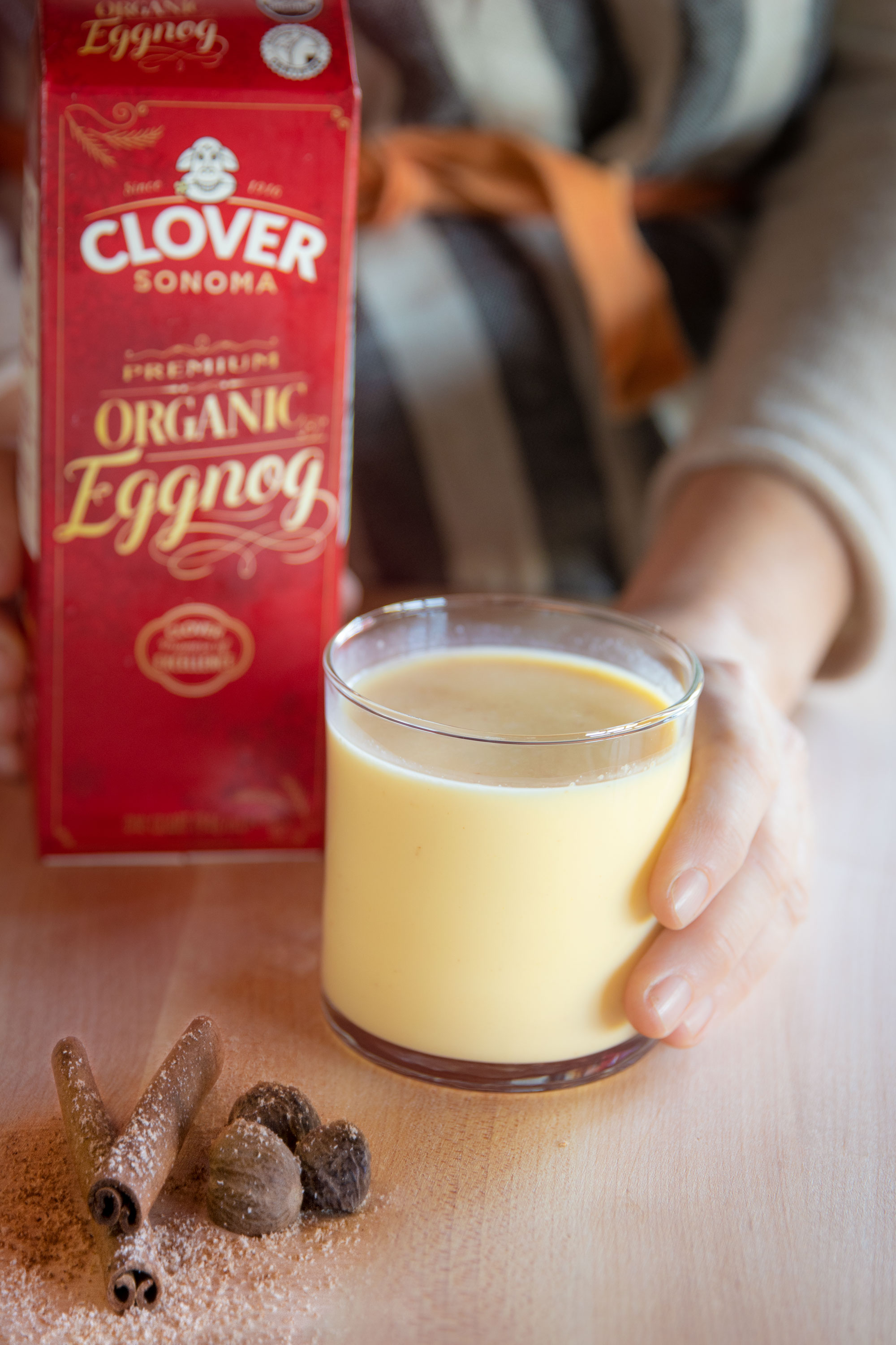 Clover Sonoma Organic Eggnog is made with American Humane Certified™, USDA organic milk from Northern California family farms