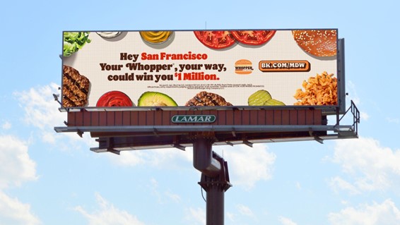 A Vistar Media campaign running on a Lamar Advertising Company DOOH billboard