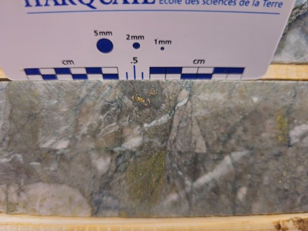 Visible Gold Cluster – Drill core from hole JU826-142 