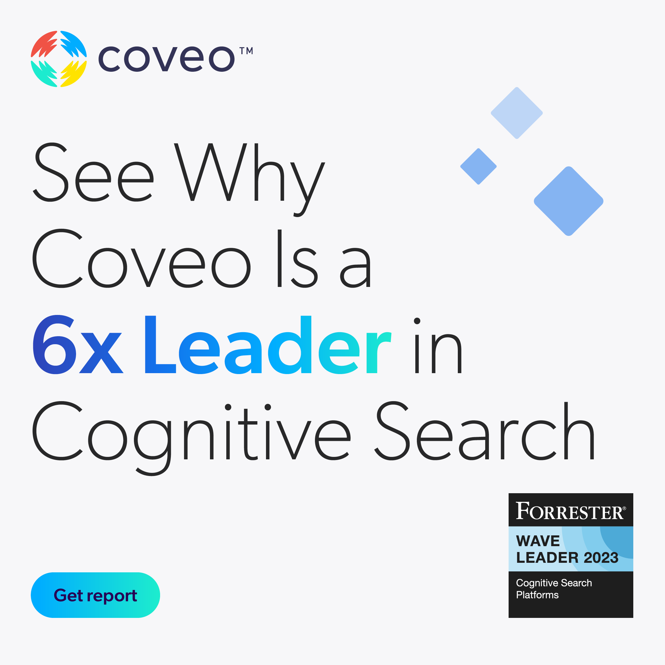 Coveo is a leader in The Forrester WaveTM: Cognitive Search Platforms, 2023 report.