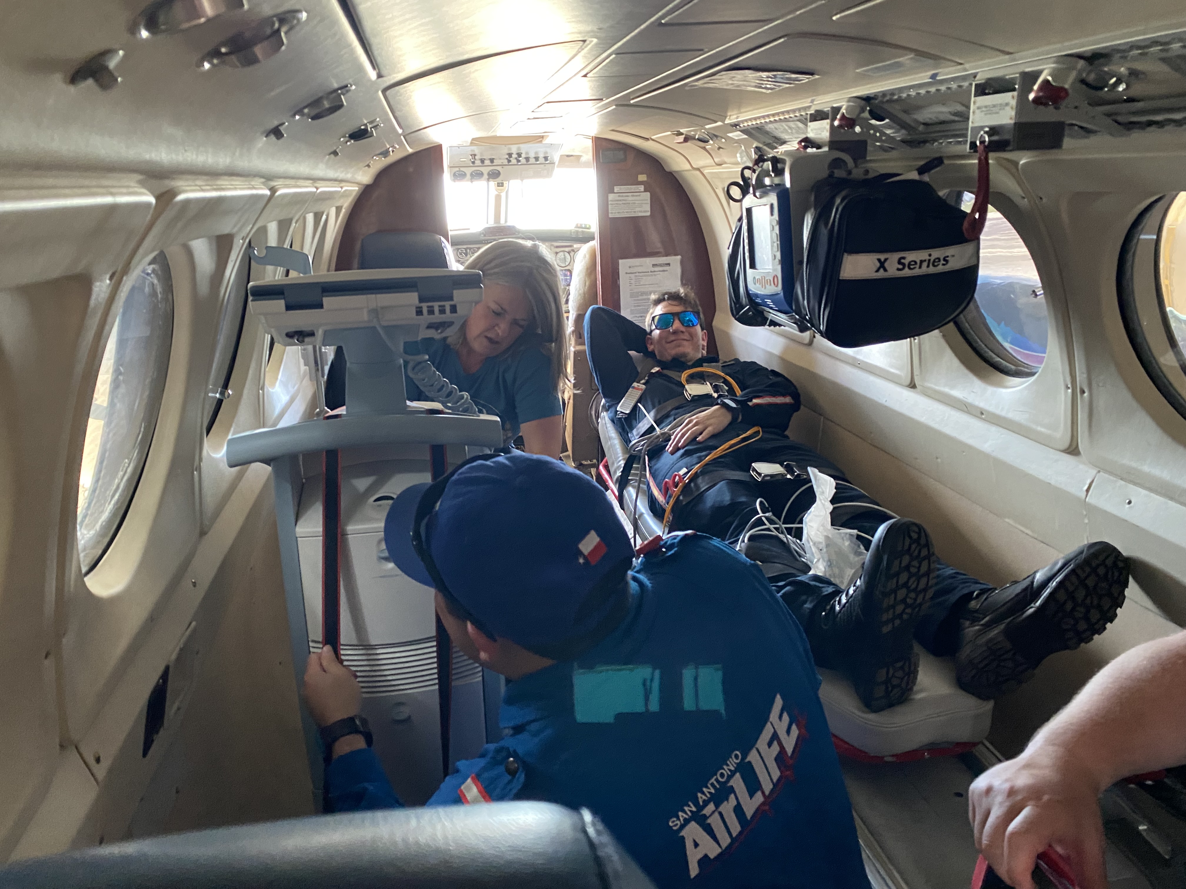 Balloon pump training onboard the aircraft