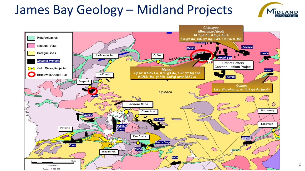 Figure 2 James Bay Geology-Midland Projects