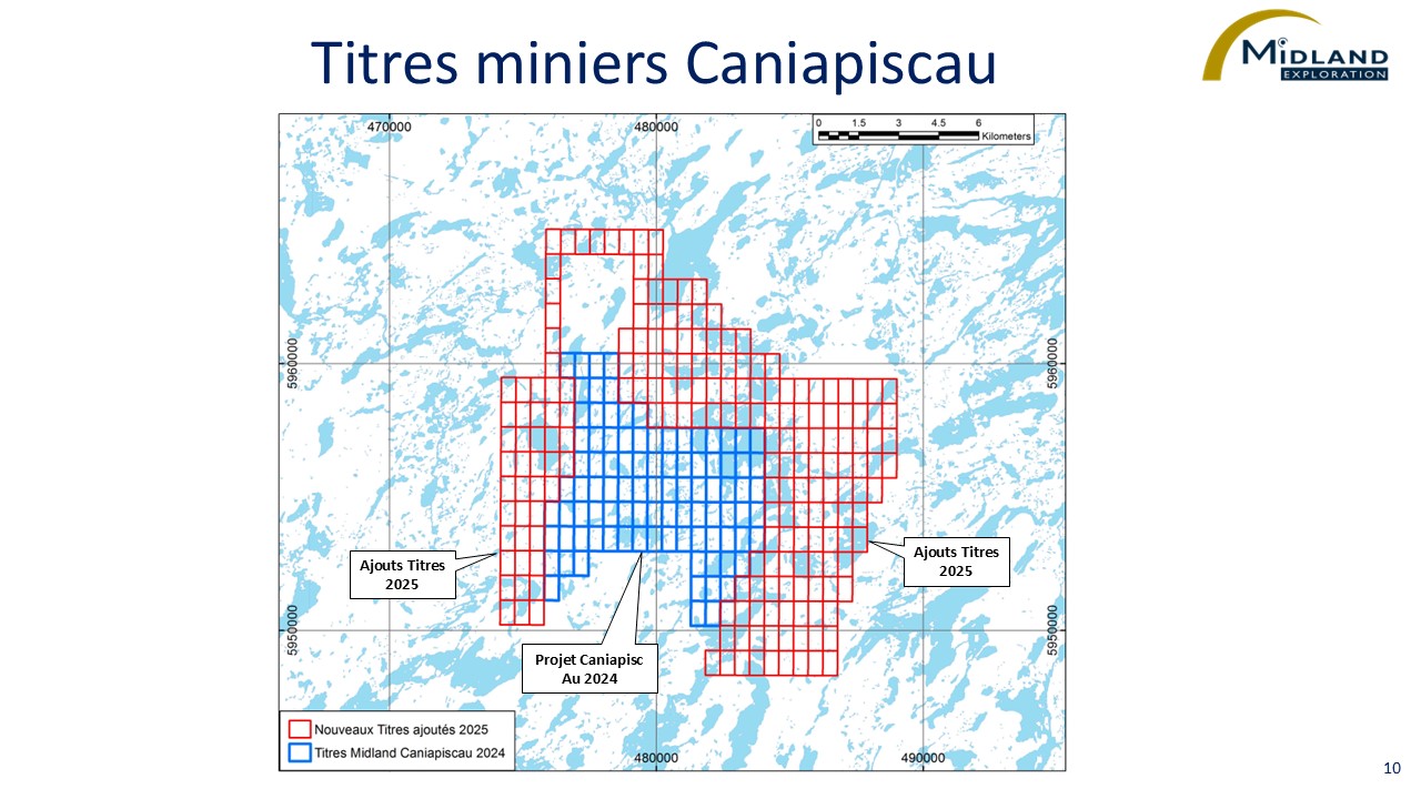 Titres miniers Caniapisc Au