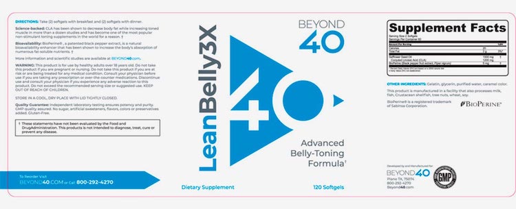 Lean Belly 3X Supplement Facts