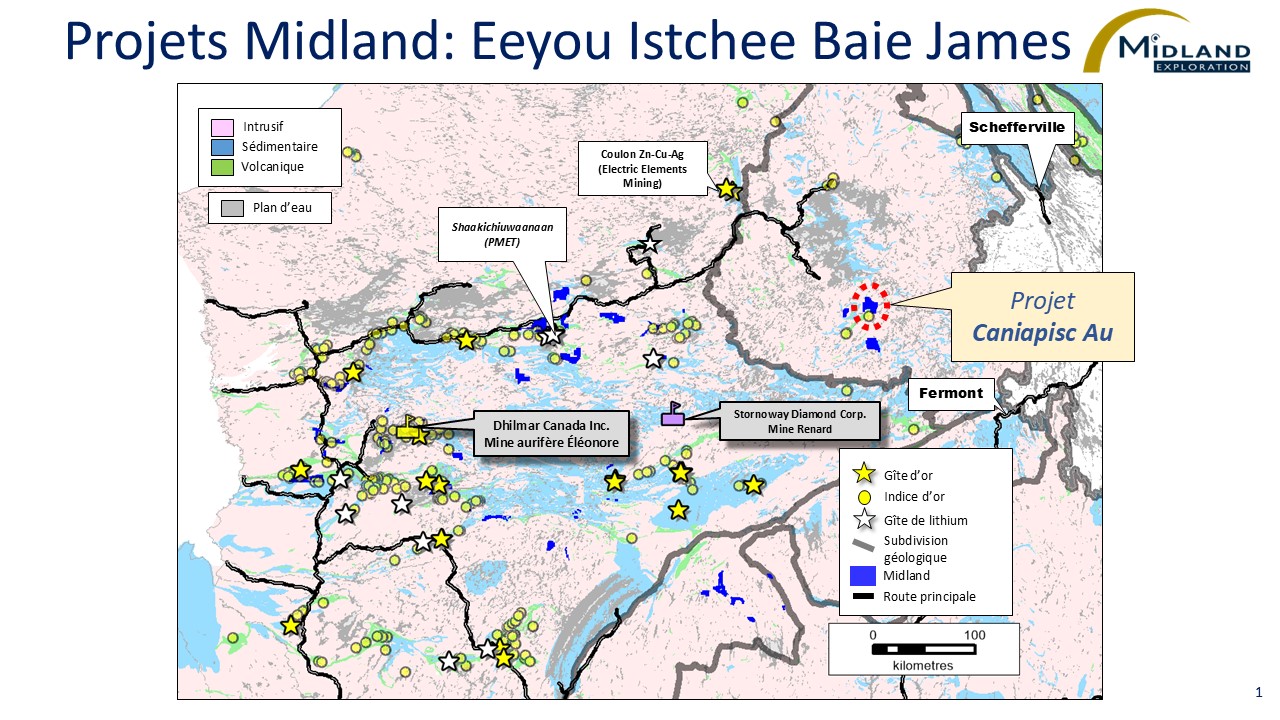 Figure 1 Projets Midland Eeyou Istchee Baie James