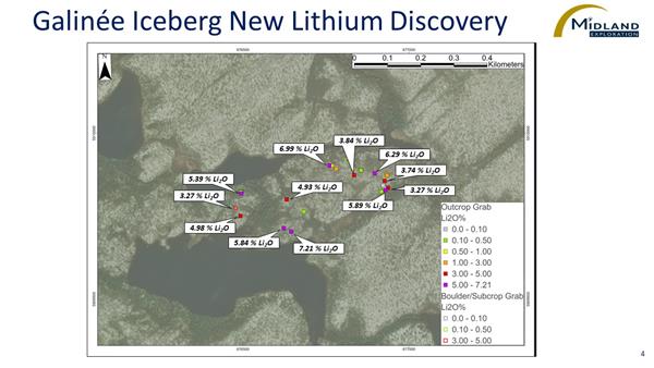 Figure 4 Galinée Iceberg New Lithium Discovery
