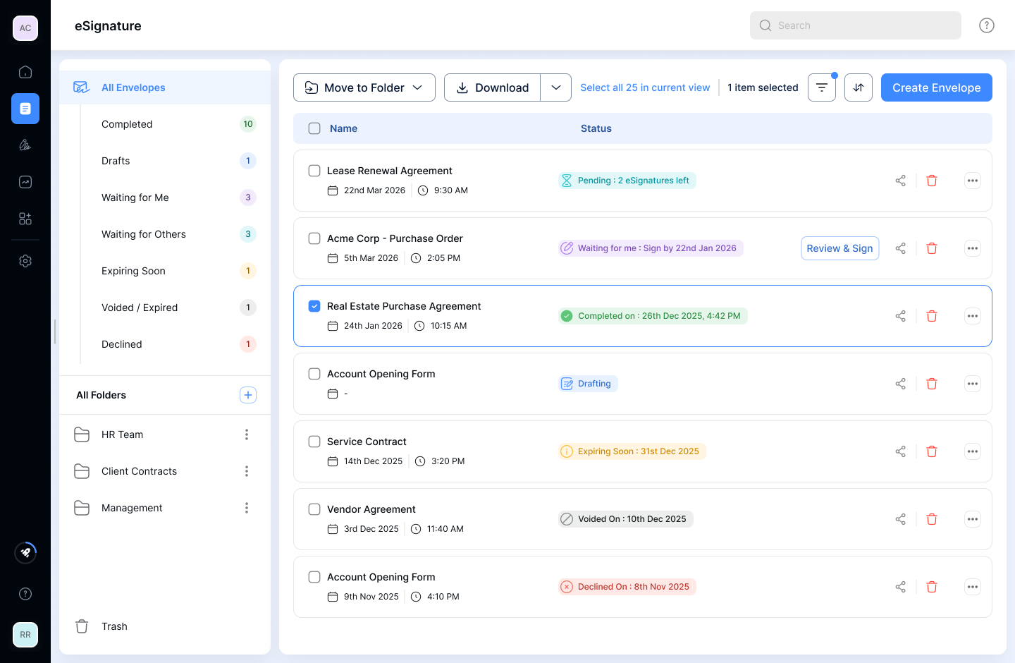 eSignatures - List (1)