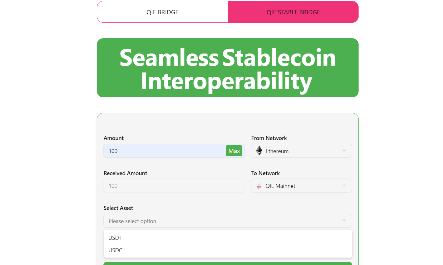 QieDex cross-chain bridge