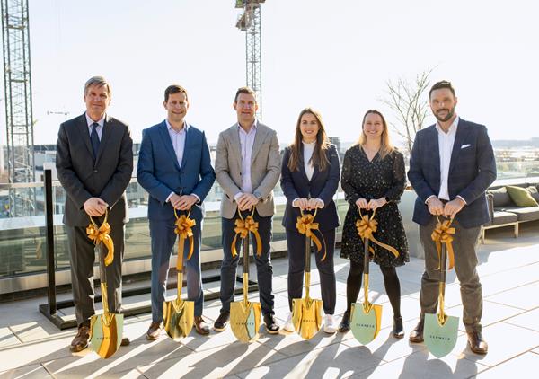 Senior executives and development team members from Toll Brothers Apartment Living and CrossHarbor Capital Partners attended the groundbreaking celebration of Vermeer.