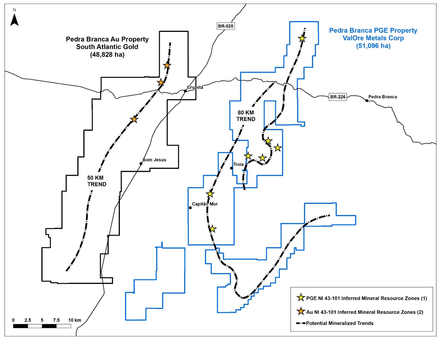 ValOre Enters into Definitive Agreement to Acquire South Atlantic Gold to Create a 99,924 Hectare Precious Metals District in Ceara State, Brazil