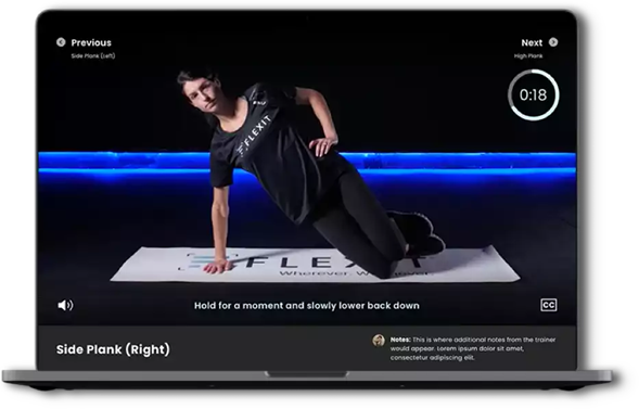 FlexIt's enhanced content library contains hundreds of interactive workouts just like this