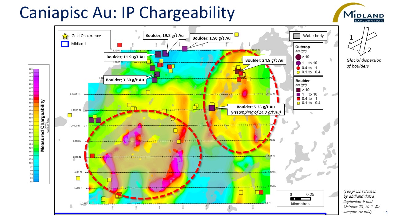 Figure 4 Caniapisc Au-IP Chargeability