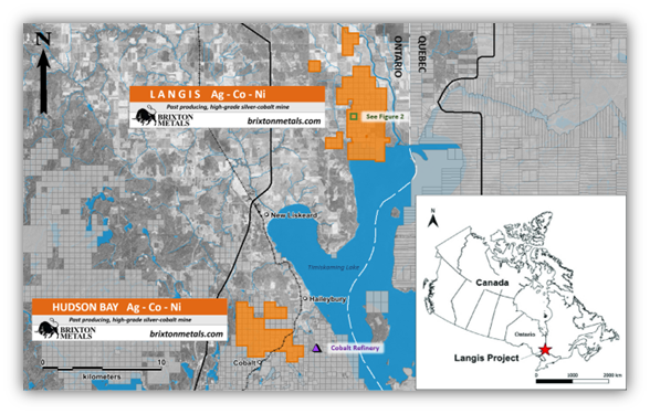 Location of the Langis Project, Ontario