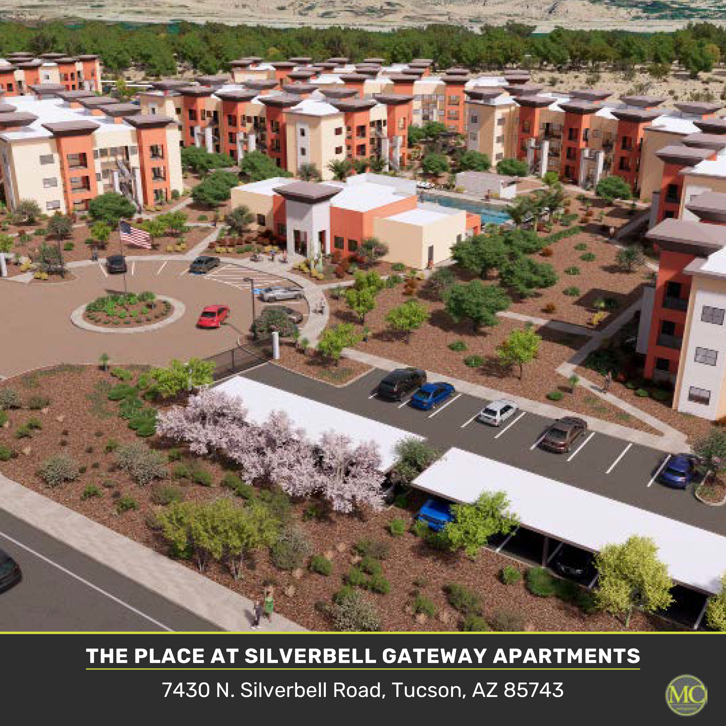 Rendering of planned Silverbell Gateway Luxury Apartment Community in Marana, AZ