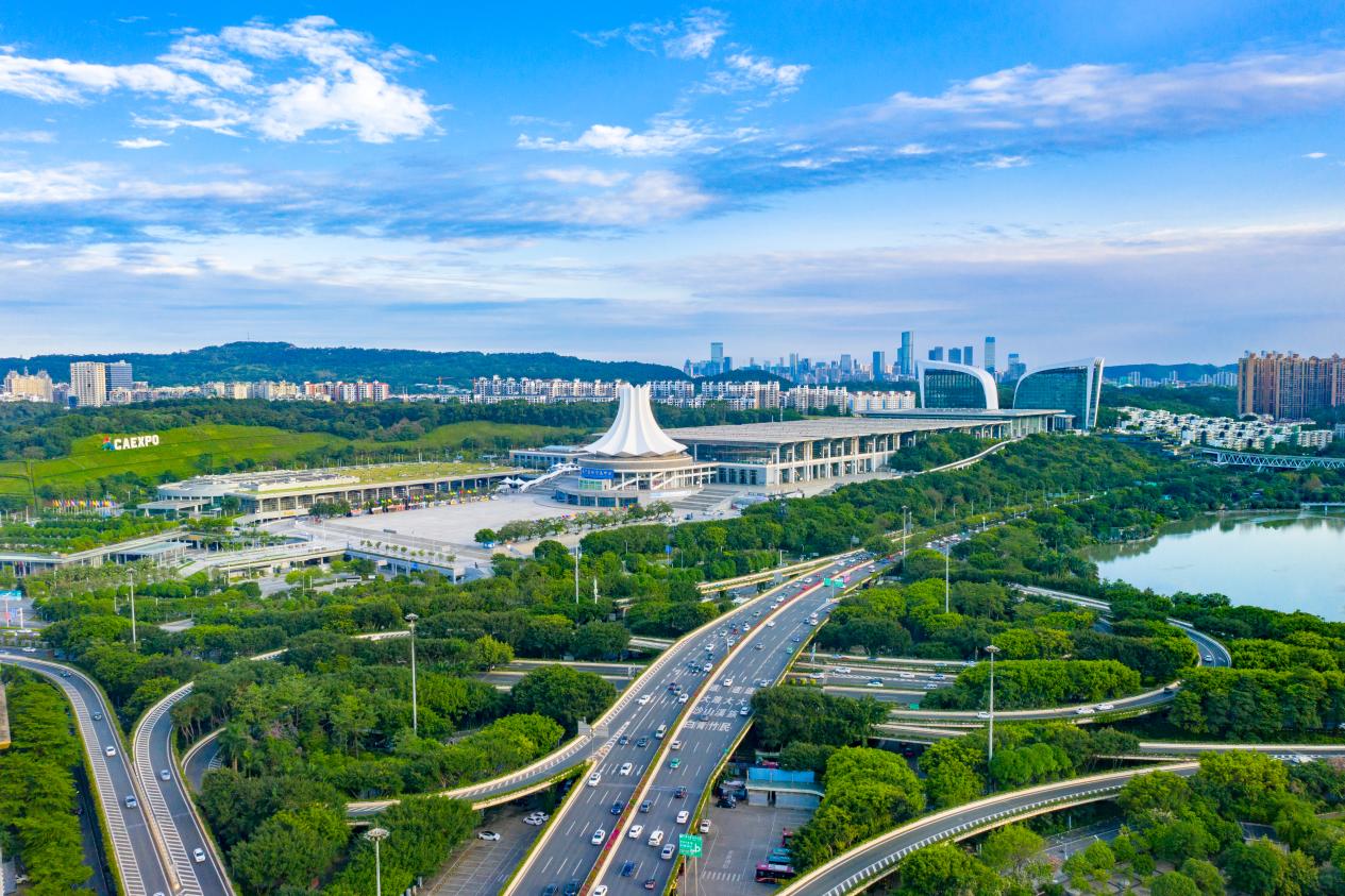 Aerial view of downtown Nanning.: Aerial view of downtown Nanning.