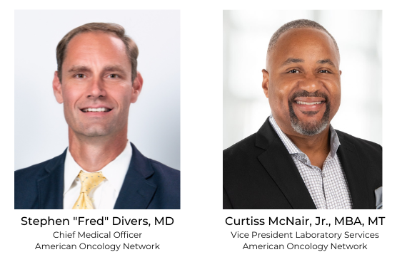 AON leaders Dr. Stephen "Fred" Divers and Curtiss McNair announce CAP accreditation.