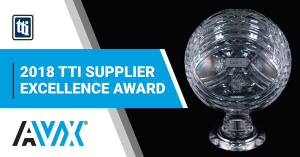 AVX Earns 2018 TTI Supplier Excellence Award