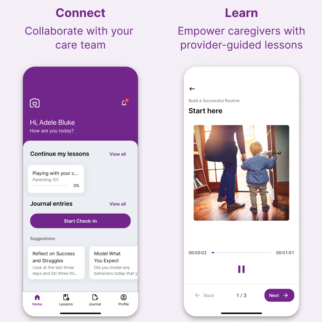 CareCompanion enables caregivers to collaborate with the care team and learn from provider-guided lessons.