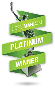 2022 MarCom Platinum Winner Statuette